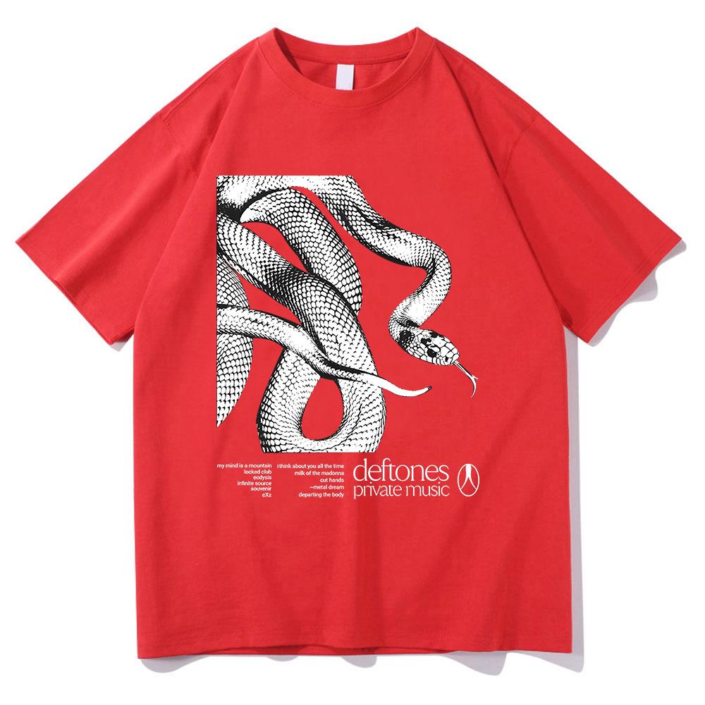 Deftones Private Music Track List Tshirt 2025 Summer Mens Womens Hip Hop Rock Top Fashion Pure Cotton Oversized Tshirt