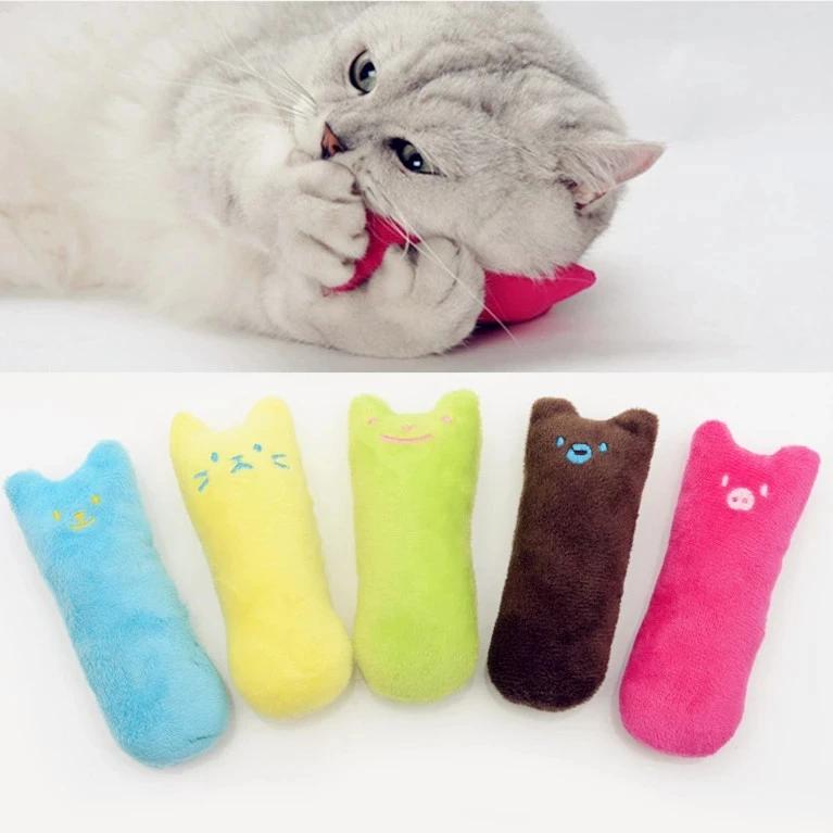 New Rustle Sound Catnip Toy Cats Products for Pets Cute Cat Toys for Kitten Teeth Grinding Cat Plush Thumb Pillow Pet Accessorie