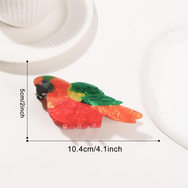 1PC PVC Cute Bird Grab Clip, Women's Smart and Cute Colorful Hairpin Shark Clip Hair Accessories