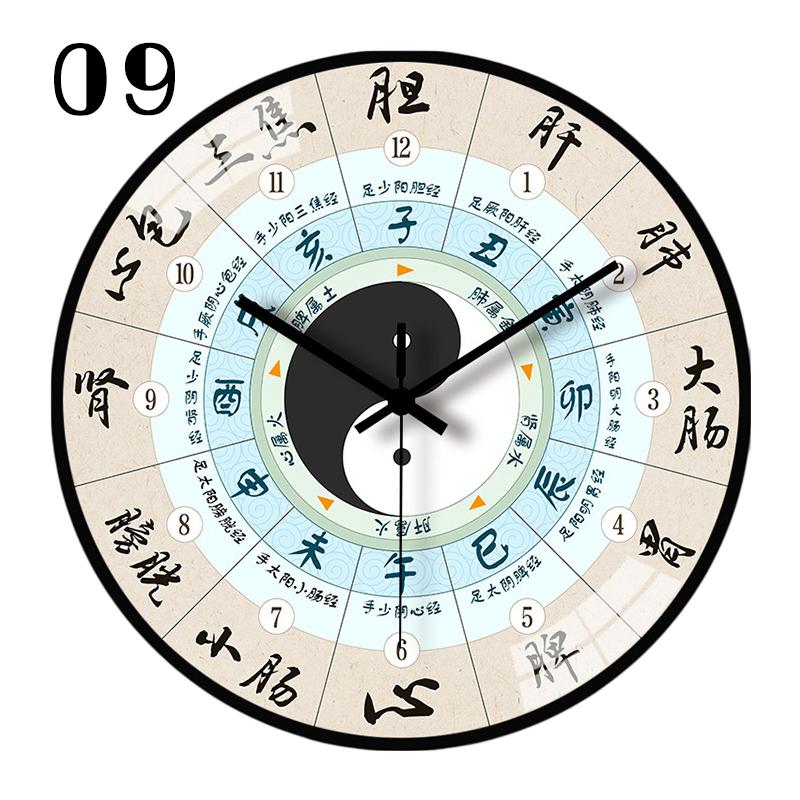 8-дюймовые 20 см Настенные часы Фэн-шуй Традиционное искусство китайской медицины Настенный декор Тайцзи Багуа Богатство и Удача Домашний декор