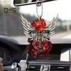 Butterfly Jesus Cross Hanging Ornament Moon American Flag Pendant Car Interior Decor for Auto Rear View Mirror Accessories Christmas Tree Charm