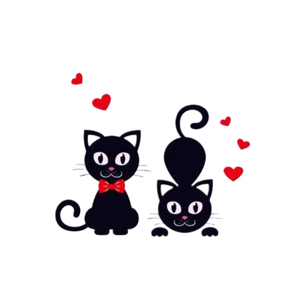 Самоклеящиеся наклейки с изображением мультяшных кошек для декора, простые и съемные наклейки на выключатель, настенные наклейки