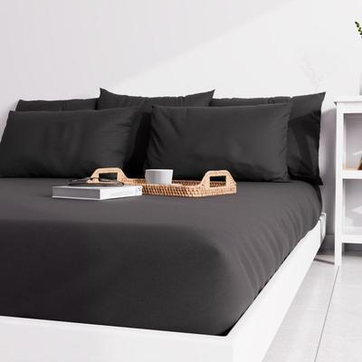 Простыня однотонная на подгонке 160х200 см ZZZ черная