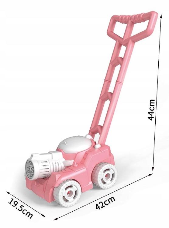 Pink Push Lawnmower Tank Bubble Machine Sound Led Light