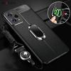 Litchi Leather Texture Magnetic Ring Phone Case For Xiaomi POCO X5 Pro 5G Lychee Soft Silicone Necklace Lanyard Cover For Poco X4 M4 Pro F4 GT X3 NFC