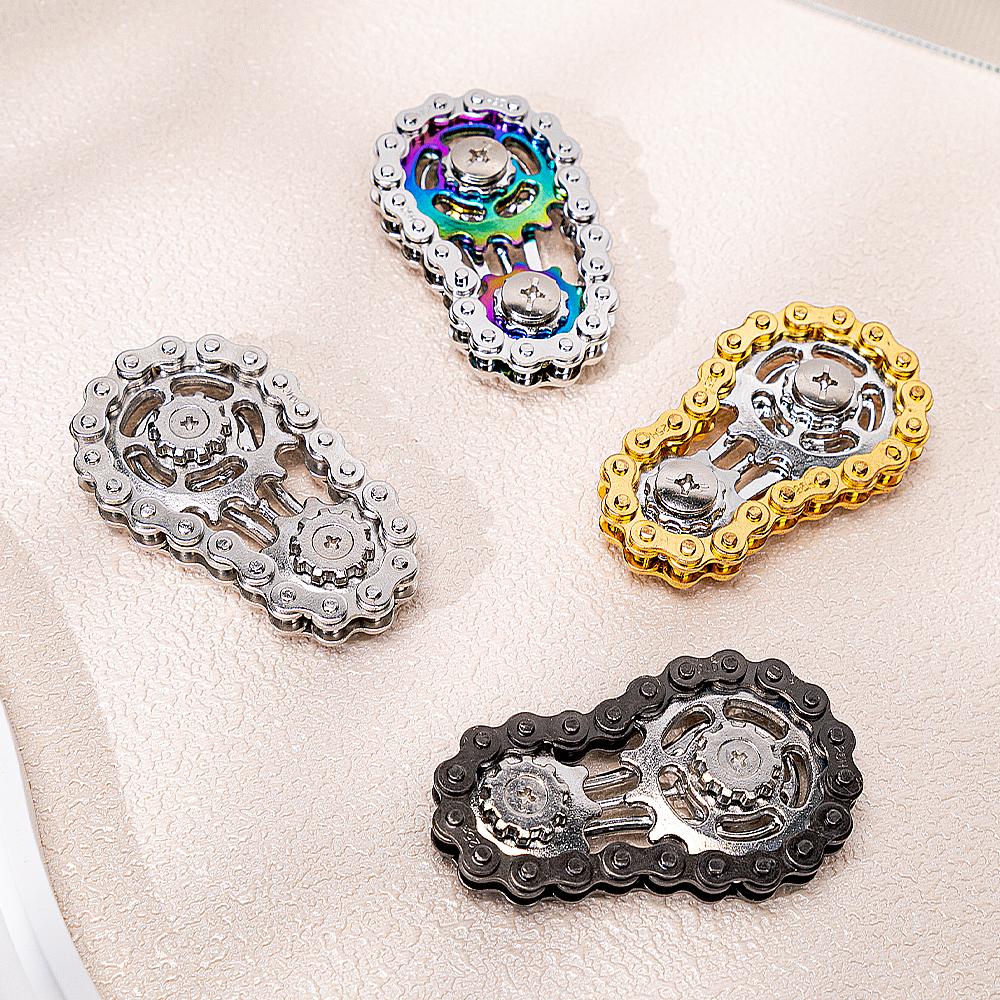 Металлическая Велосипедная Цепь Звездочка Маховик Fidget Spinner Прочный Металлический Гироскоп на Палец Edc Игрушка-Антистресс