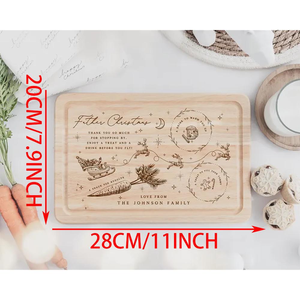 Custom Christmas Eve Cutting Board Santa Treat Board Christmas Eve Plate Mince Pie Cookie Plate Christmas Kitchen Decor Gift