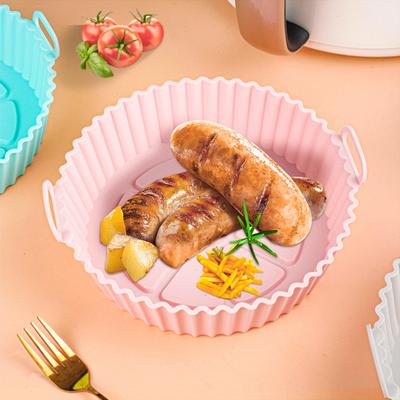 Силиконовые подставки для жарки Противень для выпечки с циркуляцией воздуха Двусторонняя сковорода для готовки Корзина для фритюрницы без жира Кухонный аксессуар