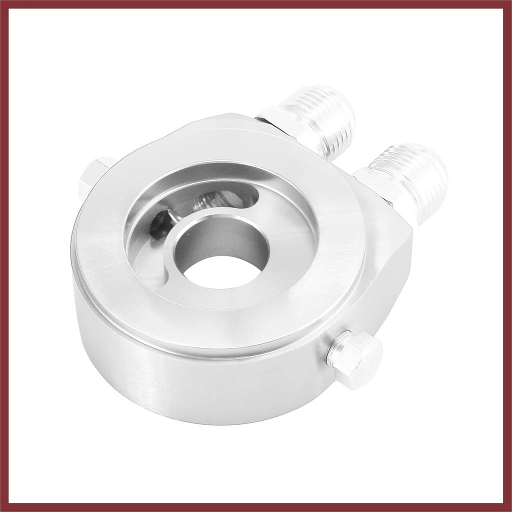 Universal Car Aluminum Alloy Oil Filter Cooler Sandwich Thread Plate Adapter Oil Cooler Kit Silver Tone M20x1.5 1/8 NPT Replace Parts