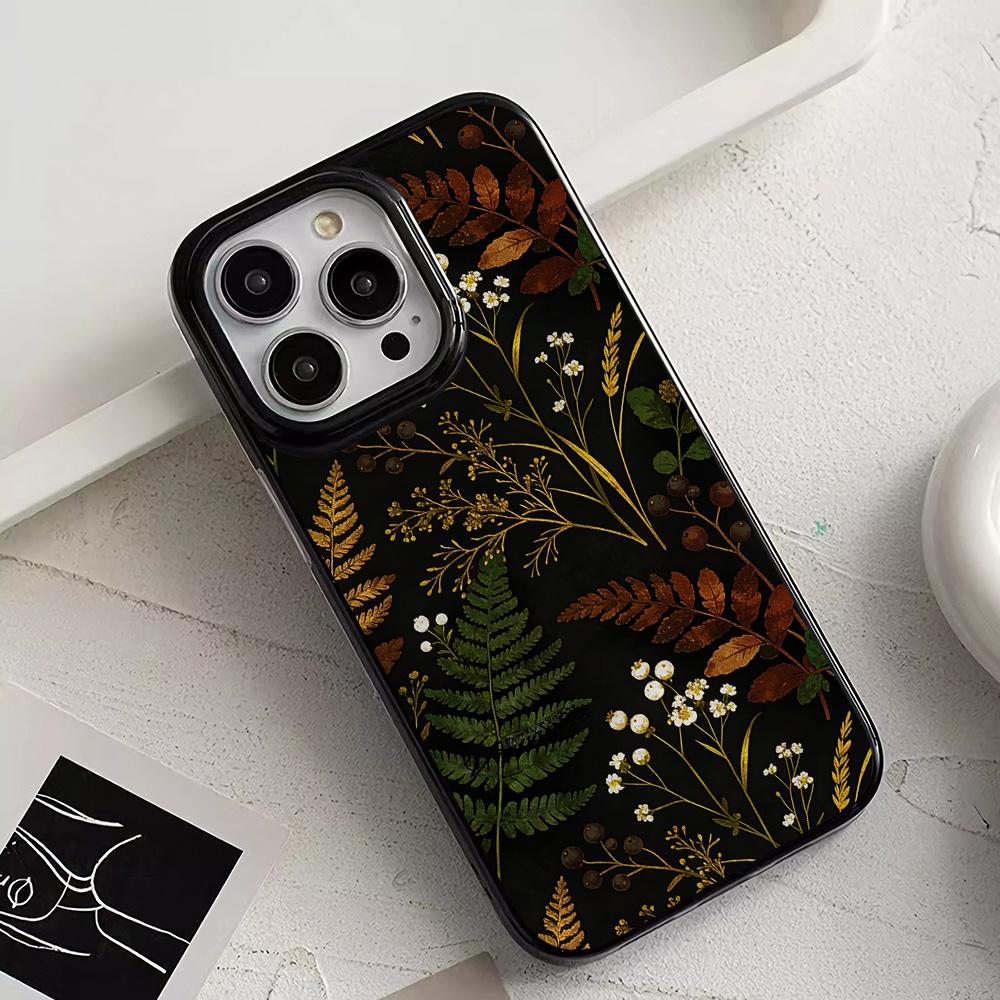 Чехол для телефона с изображением цветов и растений на весь экран Для IPhone 16 14 15 Plus 11 12 13 17 Pro Max Чехол Воздушно-мягкий Ударопрочный Чехлы Coque