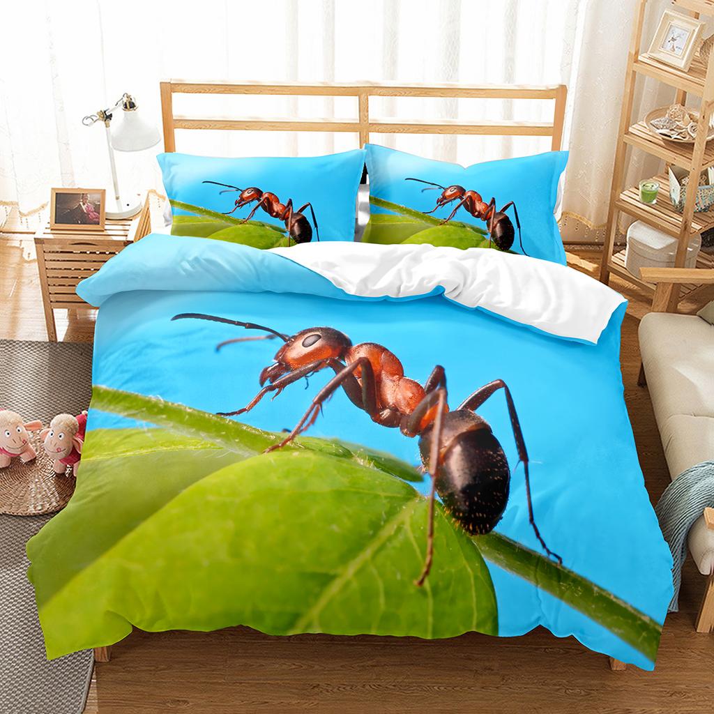 Комплект пододеяльника Ant Легкий мягкий полиэстер Пододеяльник для детей Любитель животных Постельный комплект с наволочкой Пододеяльник