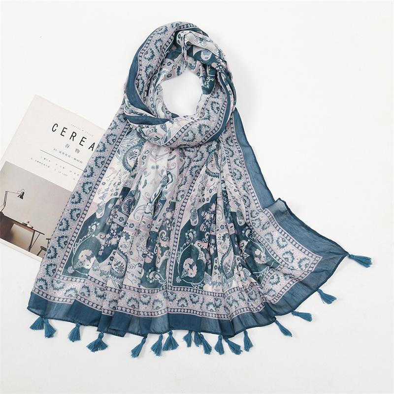 Fashion Thin Tassel Viscose Shawl Scarf for Women Luxury Design Neckerchief Wrap Pashmina Muslim Hijab Echarpes 180*90Cm