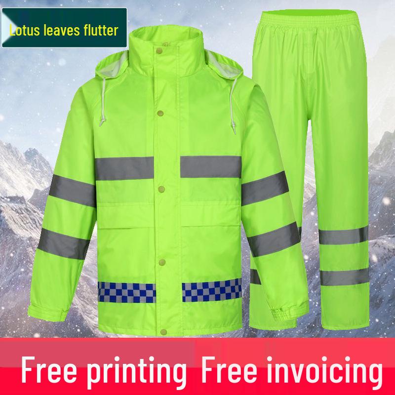 Reflective Split Raincoat & Pants Set for Adults - Unisex Cycling & Motorcycle Gear