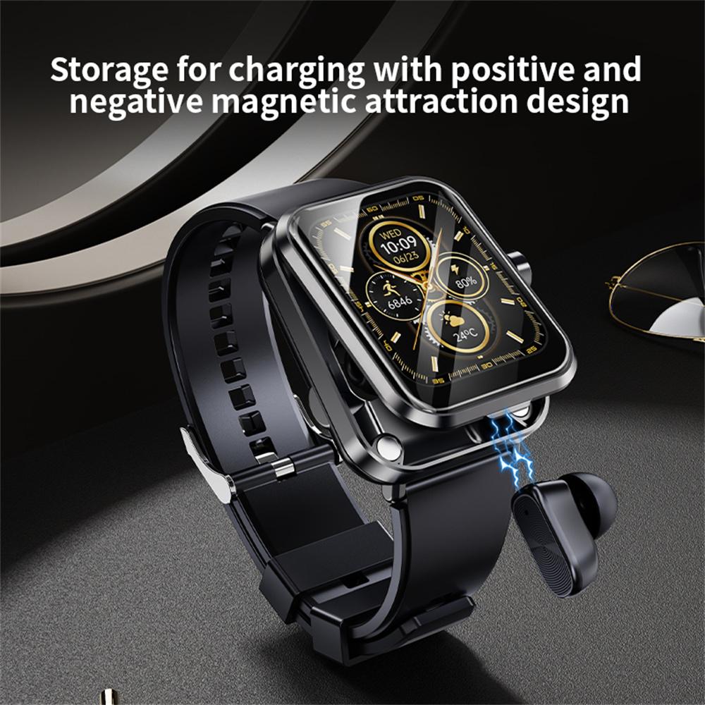 S6 TWS-наушник 2-в-1 с поддержкой Bluetooth, мониторингом здоровья, Bluetooth-звонками, 1,85-дюймовые умные часы