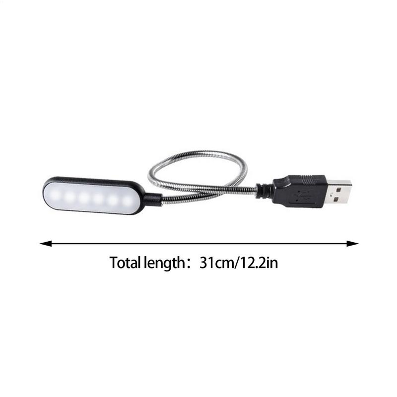 Портативная книжная лампа с USB-подключением, Белый свет, Светодиодная, Защита глаз, Для учебы, Ночник для компьютера, ноутбука, Ночное освещение