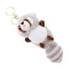 [Abaodam] Mini Red Panda and Raccoon Plush Keychain Pendant, Gray PP Cotton, Bag Charm for Keys and Zippers, 18x7x6cm, Animal Party Gift