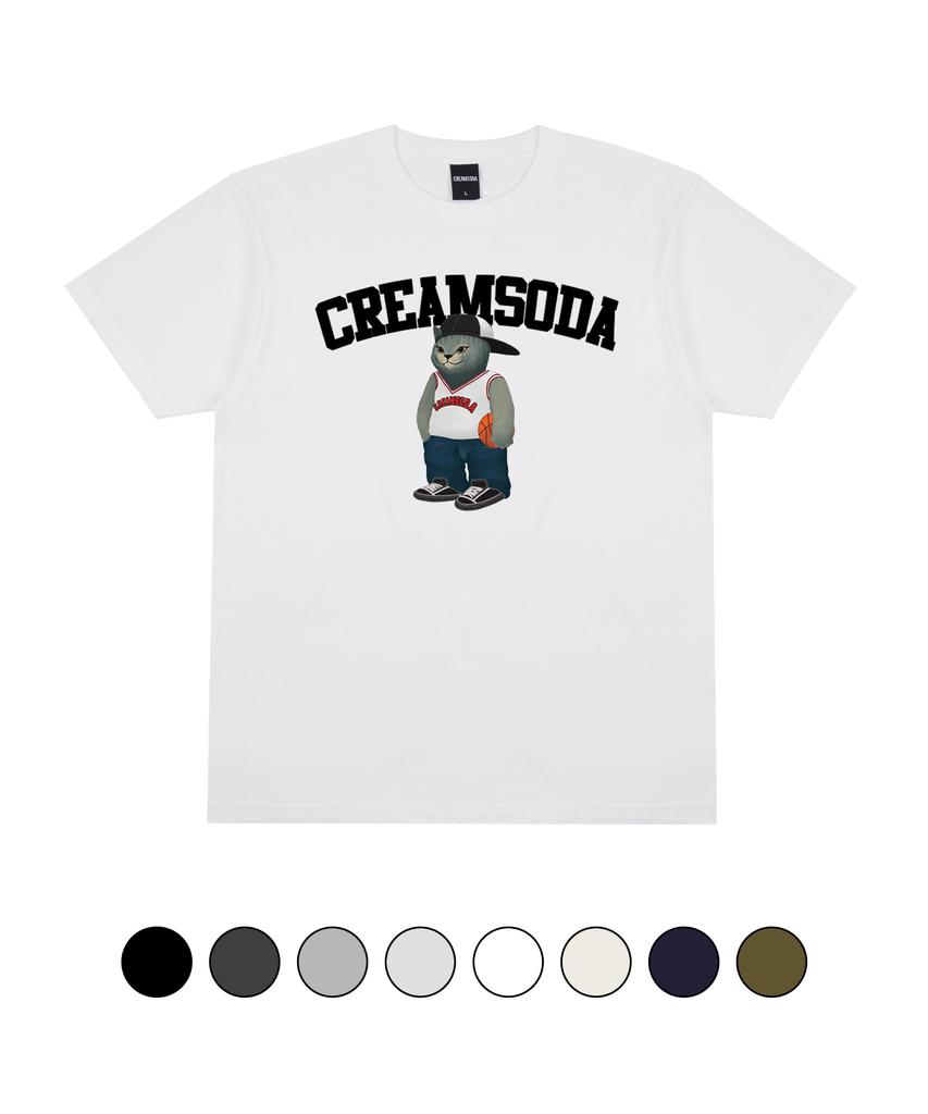 CREAM SODA LAB Серая футболка с коротким рукавом для баскетбола (Тип А)