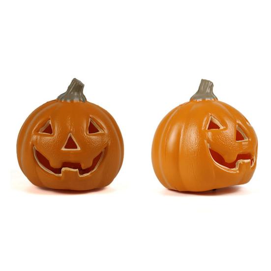 Фонарь из тыквы на Хэллоуин, украшение на батарейках, полая пластиковая тыква, украшение для наружного внутреннего декора