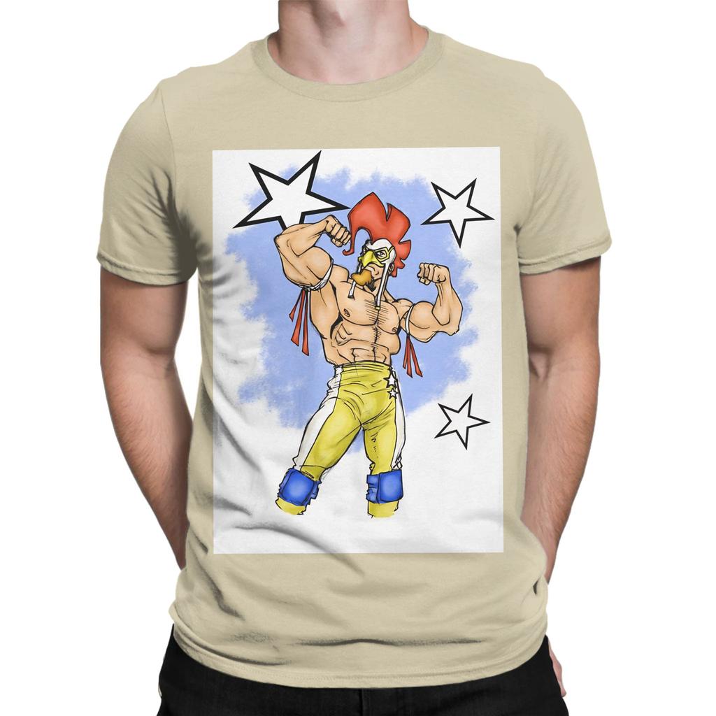 Pollo Luchador Novelty Graphic 100 Cotton Tshirt Luchador Tees Tops For Unisex