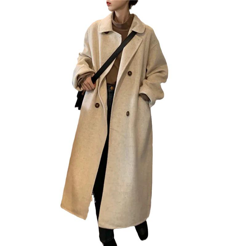 2023 Women's Korean Wool Coat: Mid-Length, Loose, Versatile, Trendy for Autumn and Winter.