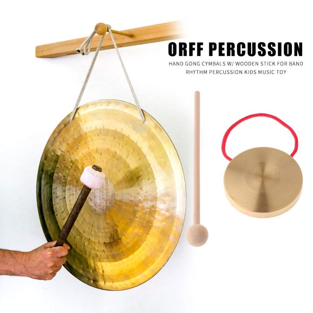 Toys With Wooden Stick Percussion instrument Hand Gong Gongs Drums Copper Cymbals Instrument Toy