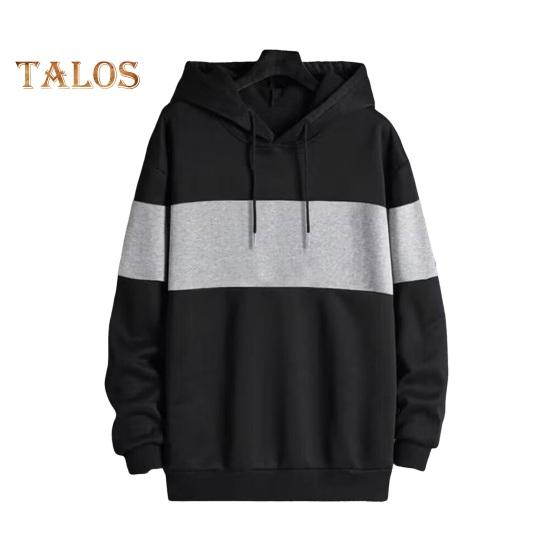 Мужская толстовка с капюшоном на осень-зиму, контрастного цвета, с длинными рукавами, эластичными манжетами и подолом, тонкая повседневная одежда, повседневный спортивный топ