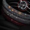 High Fashion Crystal Car Steering Wheel Cover 38cm Breathable Anti Slip PU Rhinestone Car Decoration Diamond Auto Parts
