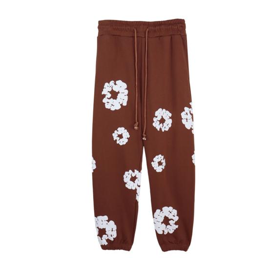 Женские спортивные штаны с эластичной талией, регулируемые на шнурке, женские спортивные брюки с цветочным принтом, спортивные повседневные брюки