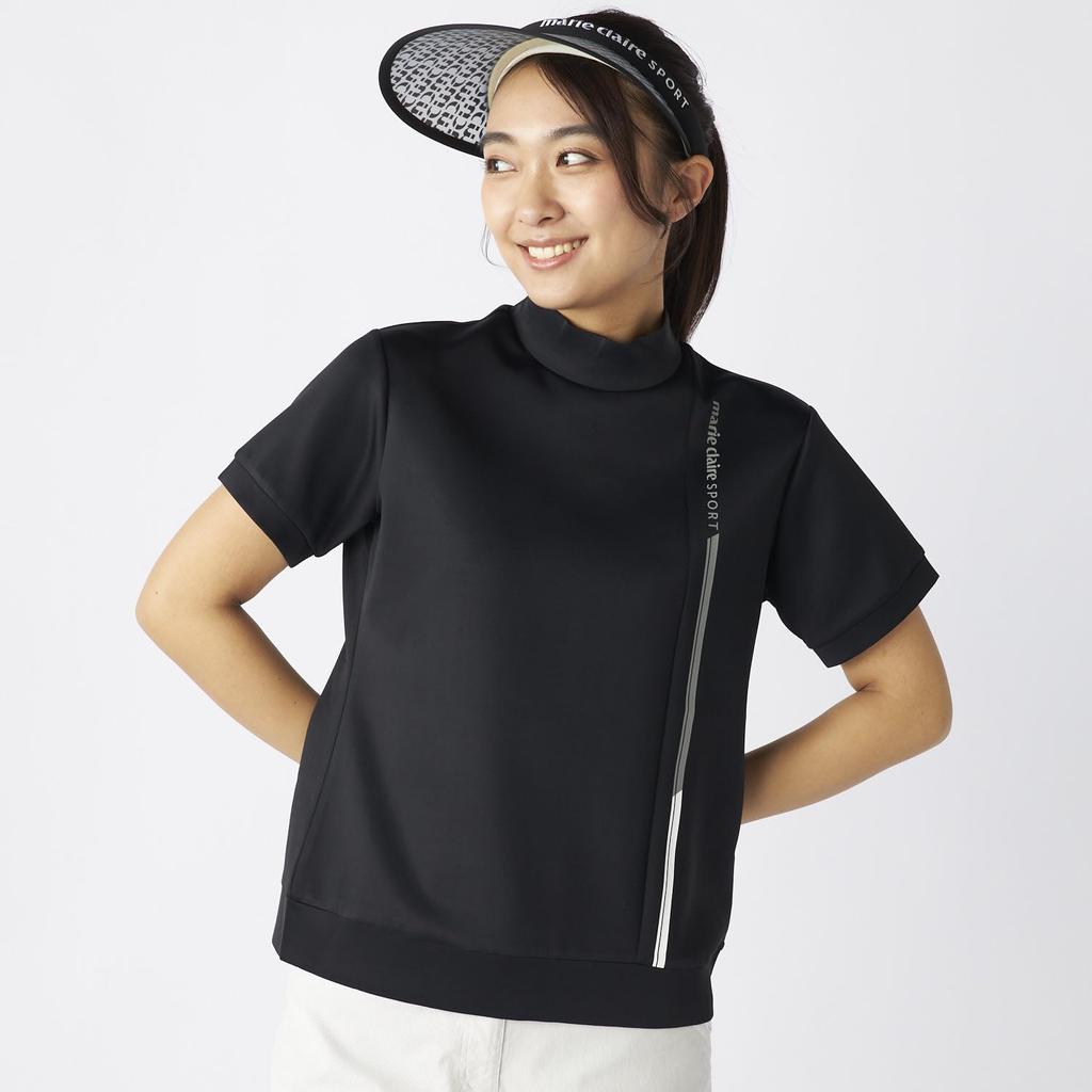 Женская футболка Marie Claire с коротким рукавом и воротником-стойкой, охлаждающая, с защитой от УФ-лучей 715622W, защита, прикосновение, черный,