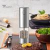 Электрическая мельница для соли и перца из 2 предметов со встроенной подсветкой, перезаряжаемая мельница из нержавеющей стали с регулируемой степенью помола, зарядка через USB-C, светодиодная подсветка