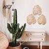 Rustic Wooden Wall Sculpture 3Pcs Hollow Monstera Leaf Decoration, Tropical Art Hanging Plaque, Decorative Natural Style Accents with Hook for Living