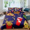 Американский фастфуд пододеяльник комплект полноразмерный пицца хотдог одеяло чехол гамбургер принт комплект постельного белья картофель фри пододеяльник
