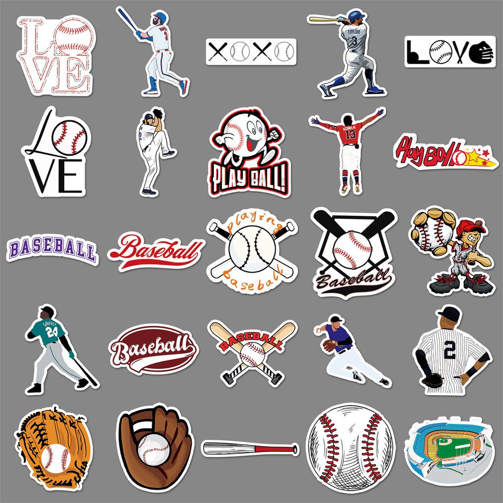 50 Baseball Graffiti Personalized Sports Trend DIY Skateboard Luggage Stickers Waterproof