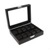 Watch Box, Display Case with Glass Top, 10 Slot Case, Organizer Holder