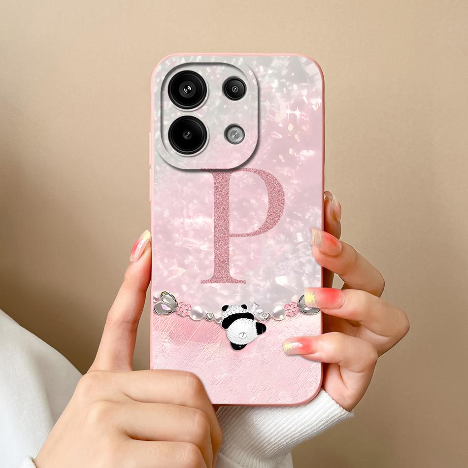 Чехол для Redmi Note 13 Pro 4G 5G Милый Панда Буквы Задняя Крышка Для Xiaomi Redmi Note13 Pro Plus Мягкие Жидкий Силикон Чехлы для Телефона