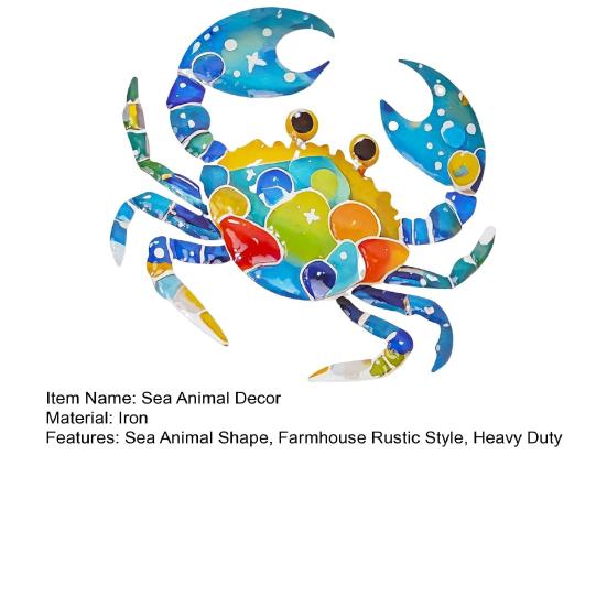 Metal Sea Animal Wall Decoration Colorful Turtle Fish Seahorse Crab