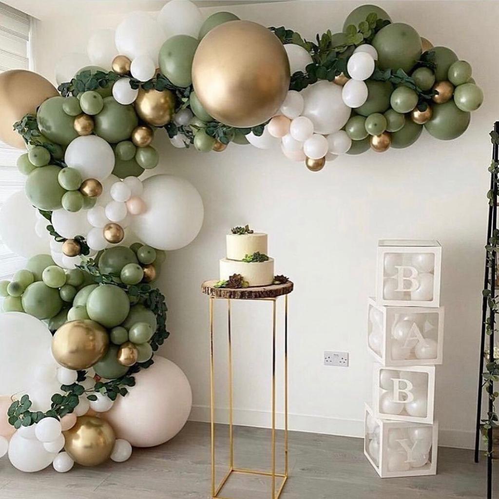 Macaron Green Balloon Arch Garland Kit Wild One Jungle Birthday Balloon Decoration Wedding Baby Shower 1st Birthday