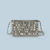 Летняя Новинка Блестящий Ретро Серебристый Ажурный Дизайн Ручная Работа Бисером Сумка-Флип для Телефона