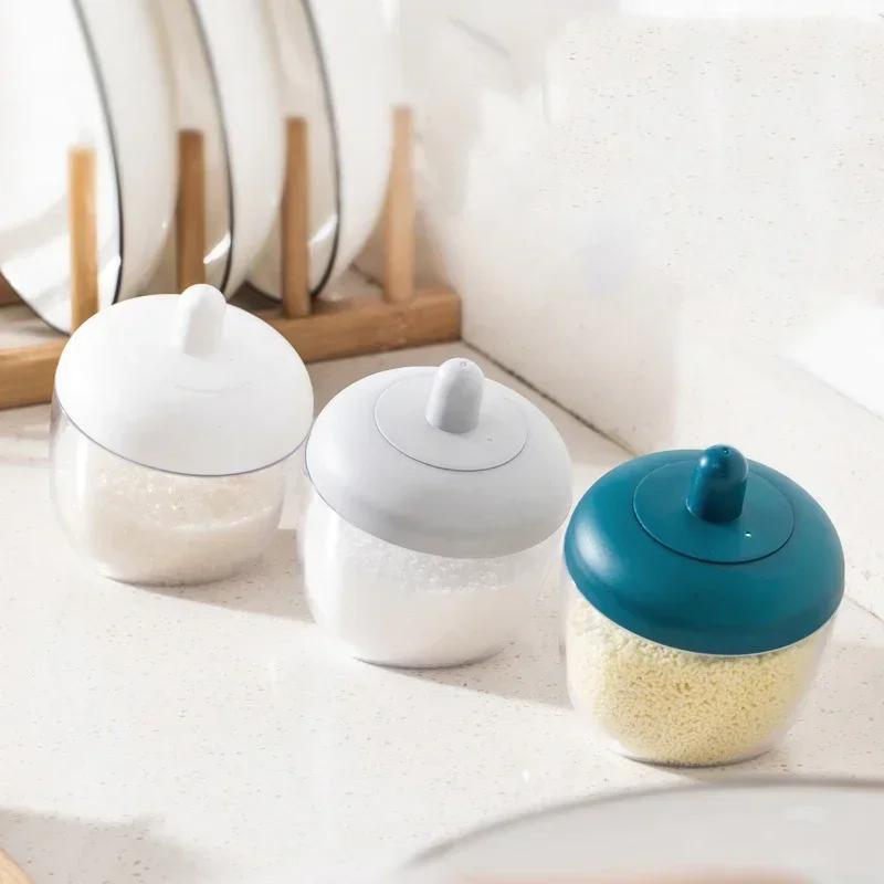 Солонка для кухни, банка для приправ с ложкой, коробка для перца, влагостойкий инструмент для специй, солонка, органайзер для кухонных гаджетов