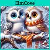 Round Mosaic Full Owl Diamond Square Drill Painting Rhinestone Pictures Animal Embroidery Tree Home Decor