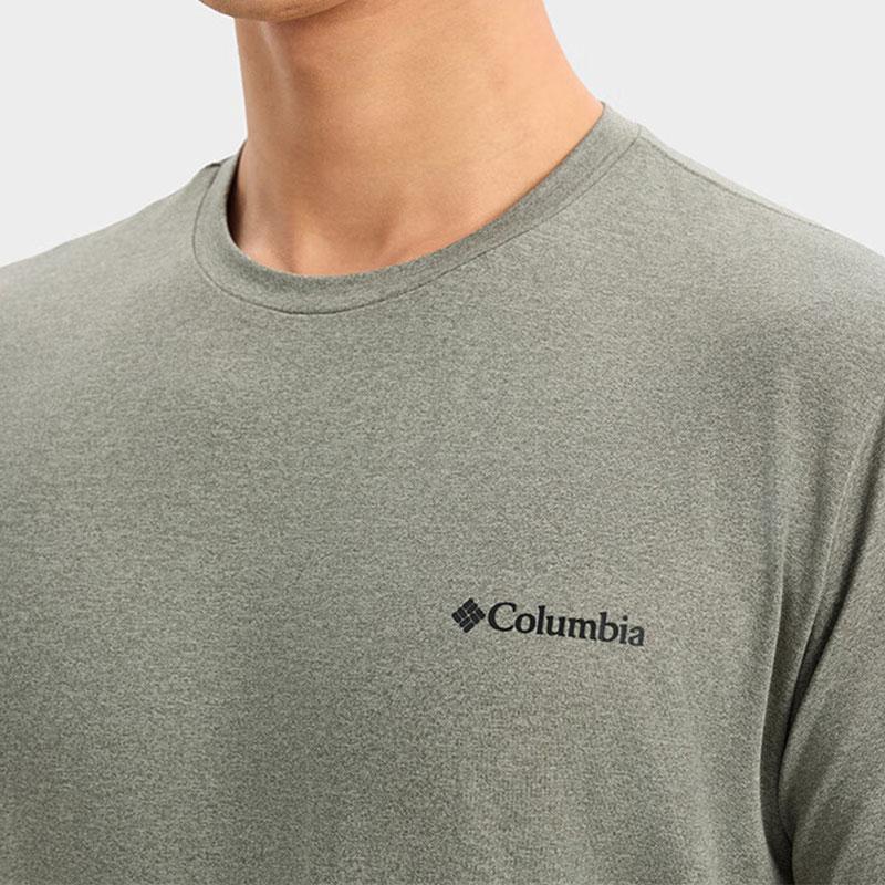 Columbia Мужская и женская спортивная футболка с коротким рукавом, отводящая влагу, зеленая AE5545-397