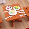 DIY Plastic DollHouse Mini Picnic Set Acessories for Children 1/12 Dolls House Miniatura Decor Table Furniture Toy Sets