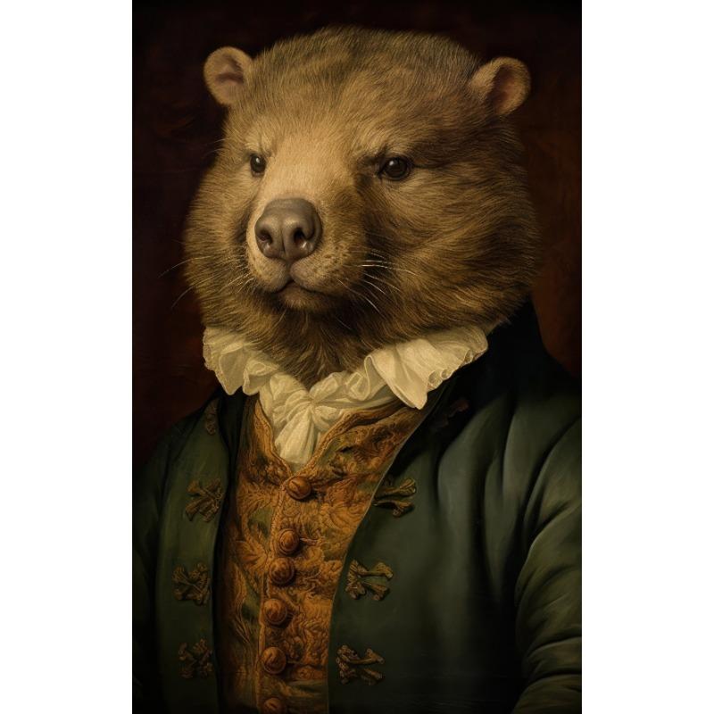 Retro Renaissance Animal Portrait Poster Fox Black Cat Lion Owl Royal Pet Canvas Painting Funny Wall Art Living Room Home Decor