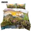 Пододеяльник Парк Юрского периода Динозавр Полуторный Двуспальный Микрофибра Животный Чехол для Одеяла Динозавр Постельное белье для Детской Подростковой Комнаты