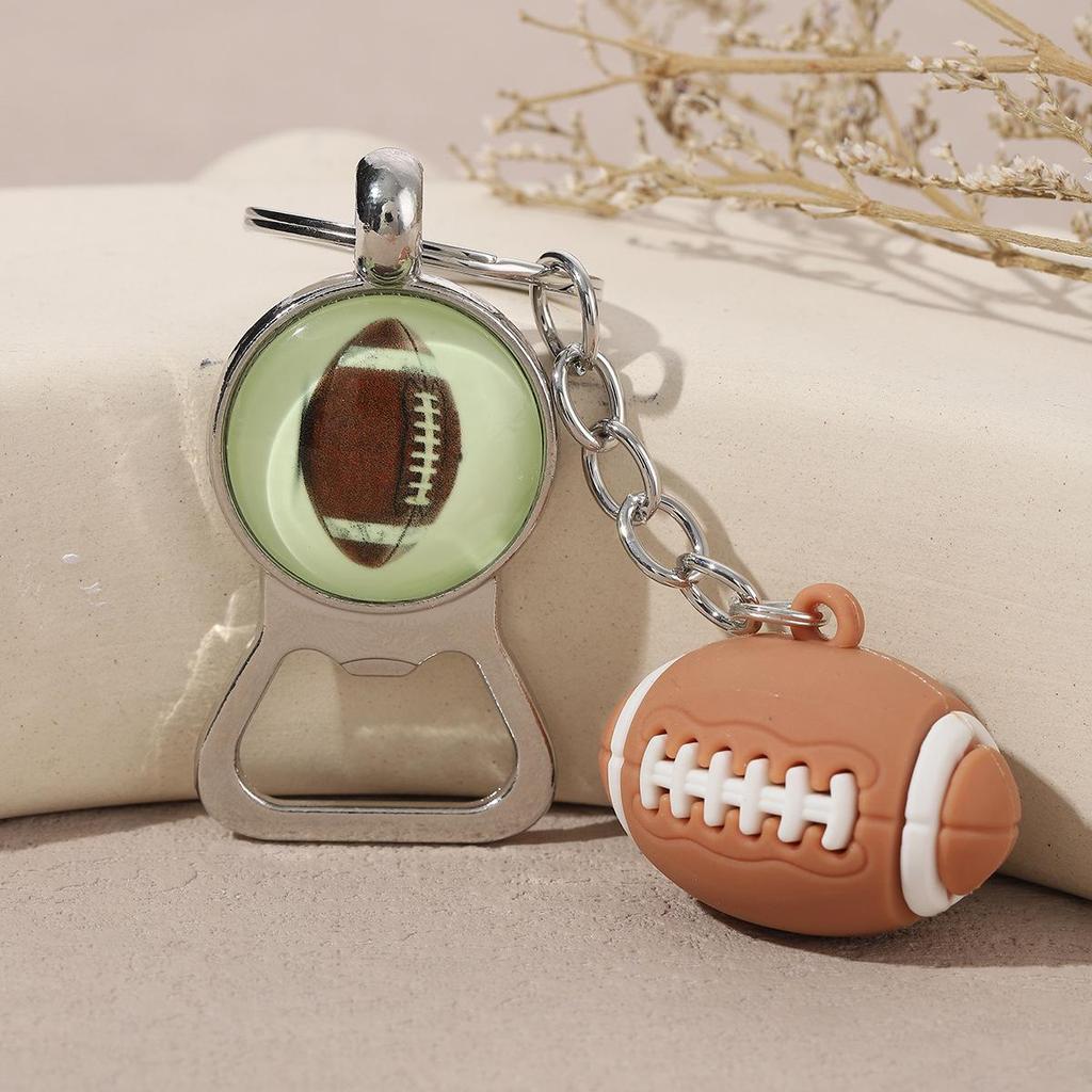 Брелок в виде спортивного мяча из сплава с таймером и открывашкой для бутылок