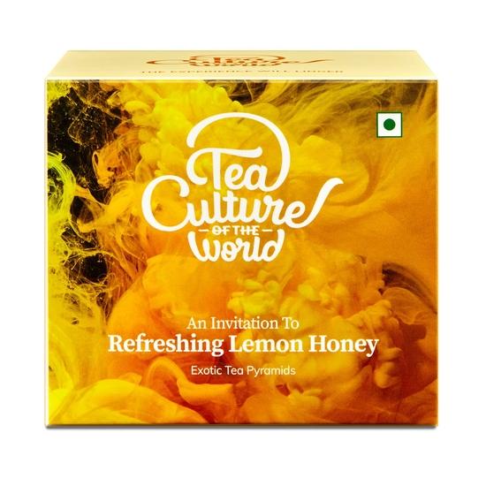 Tea Culture of The World Refreshing Lemon Honey | Green Tea, Lemon And Honey | Comforting | Natural Aroma | 100% Whole Leaves, 16 Count - 13 Gm