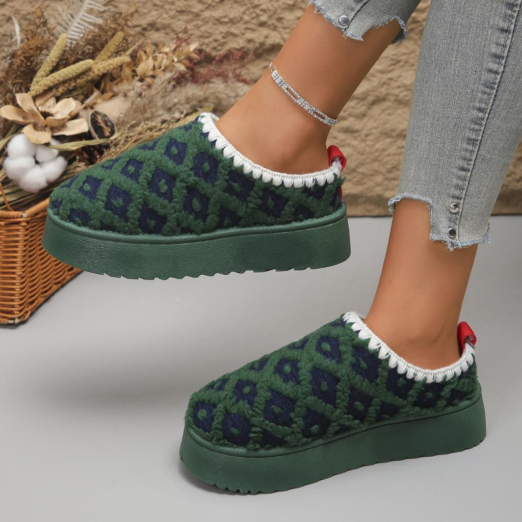 Женские тапочки 2024 года, новые зимние короткие плюшевые туфли на плоской подошве, зимние сапоги, теплые туфли на толстой подошве, женские тапочки большого размера из утолщенного пуха