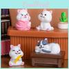 Мини-фигурки кошек из смолы для стола, милые мультяшные животные, украшения, слепой бокс