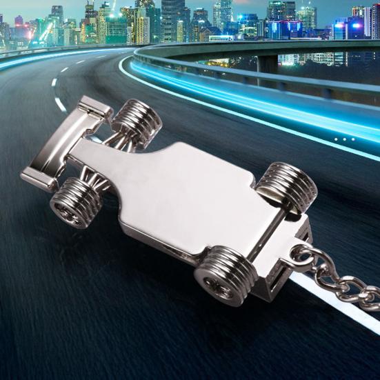 Брелок для ключей в виде гоночной машины, металлическая 3D-модель гоночного автомобиля, подвеска из сплава, декоративный аксессуар, подарок для автолюбителей, коллекционеров, мужчин и мальчиков