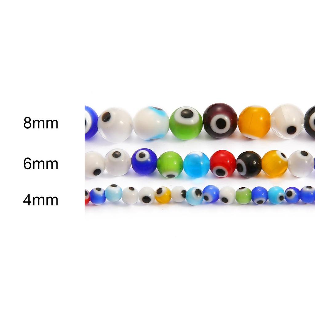4/6/8 мм красочные круглые бусины от сглаза свободные глазурованные стеклянные бусины лэмпворк для изготовления ювелирных изделий